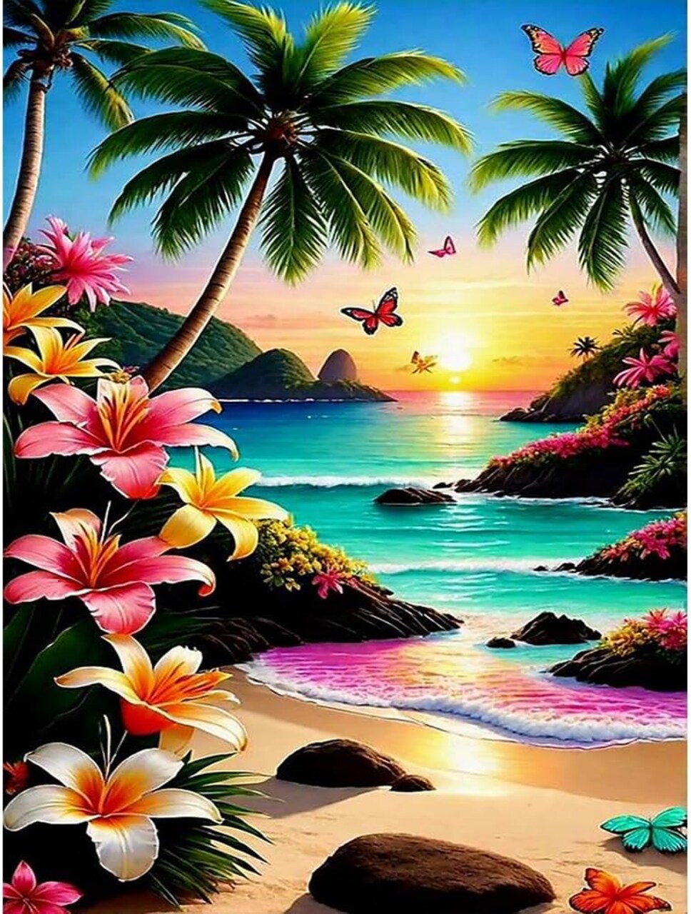 Seascape 5D Diamond Painting for Adults, Gem Painting Kit Arts for Wall Home Decor Arts Craft